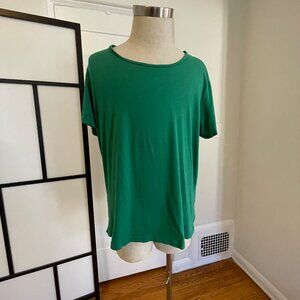 Aqua Green Tee Shirt with Sheer Silk Back | H&M 2013